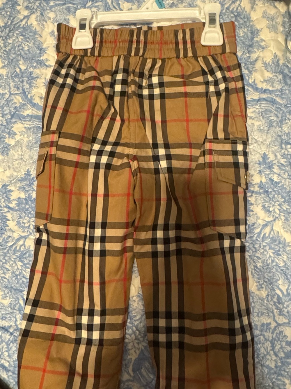 Burberry Classic Plaid Kids Cargo Pants - Tan